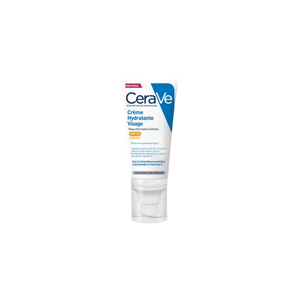 CeraVe – Lait Hydratant Visage SPF 50 52ml | Peaux Sèches